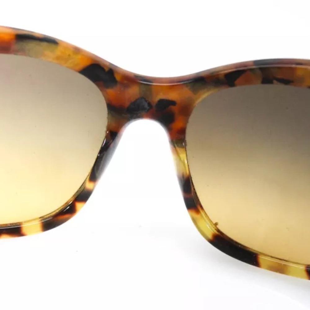 Miu Miu Womens Brown Tortoise Shell Metallic Squa… - image 3
